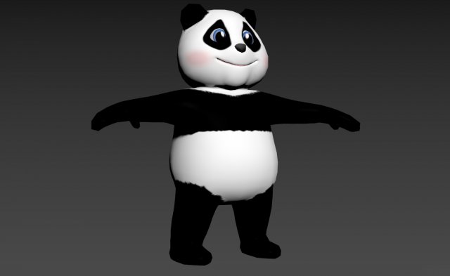 panda - cartoon low-poly 3Dモデル .c4d .max .obj .3ds .fbx .stl .blend 