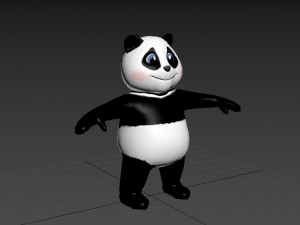 panda - cartoon low-poly 3Dモデル
