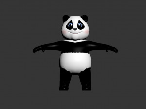 panda - cartoon low-poly 3Dモデル