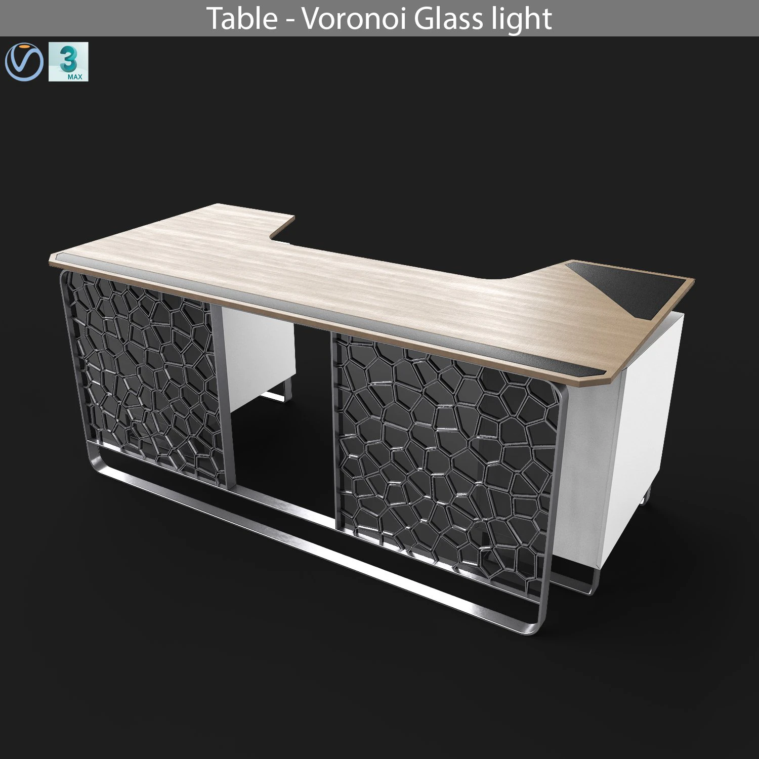 table - voronoi glass light 3D Model .c4d .max .obj .3ds .fbx .stl .blend 