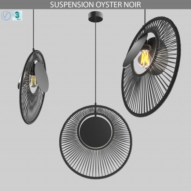 suspension oyster noir Modello 3D .c4d .max .obj .3ds .fbx .stl .blend 