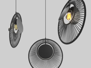 suspension oyster noir 3D Model