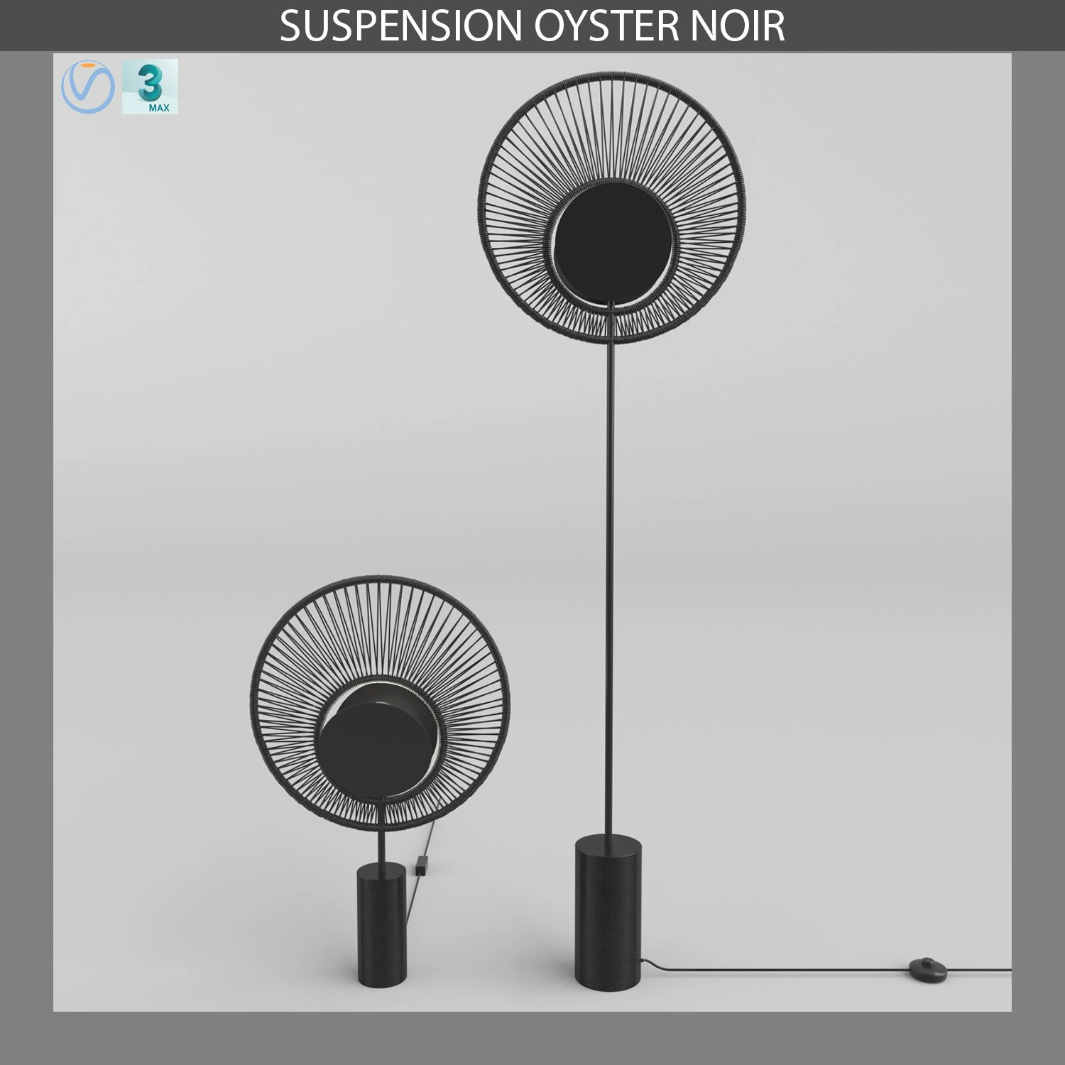 oyster lampe and lampadaire 3D Model .c4d .max .obj .3ds .fbx .stl .blend 