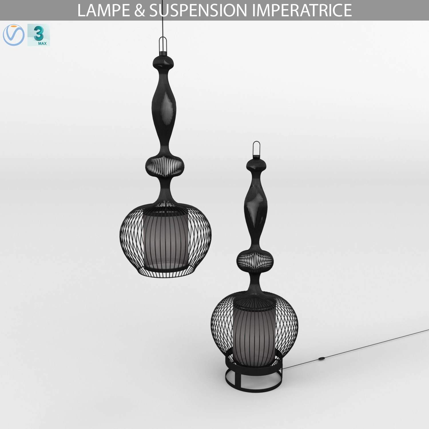 lampe suspension imperatrice 3D Model .c4d .max .obj .3ds .fbx .stl .blend 