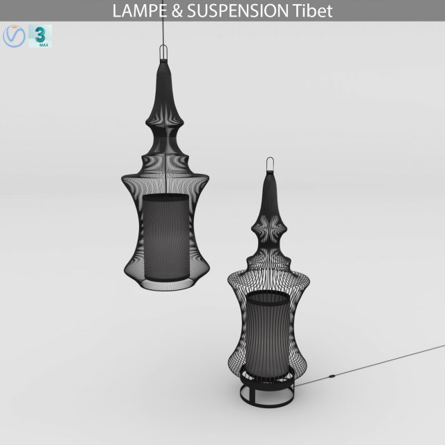 lampe suspension tibet 3D Model .c4d .max .obj .3ds .fbx .stl .blend 
