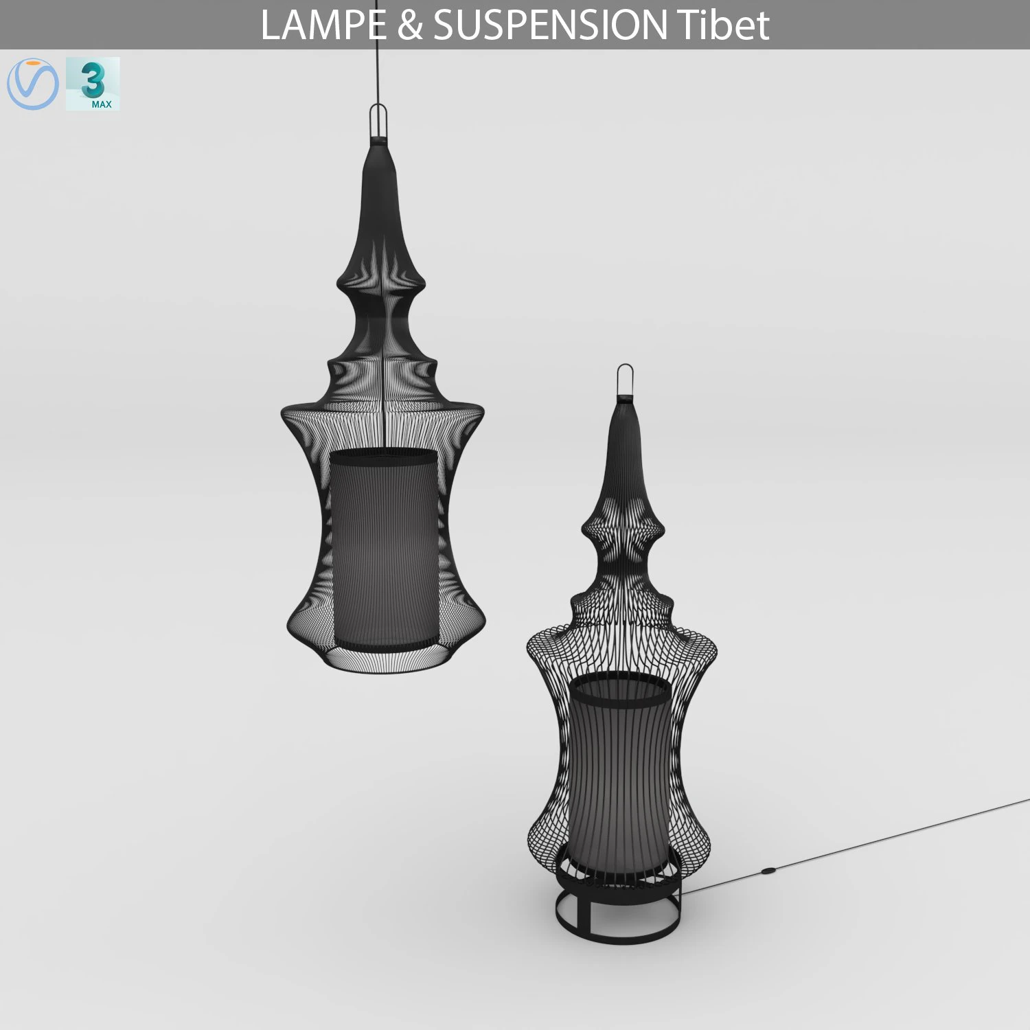 lampada a sospensione tibet Modello 3D .c4d .max .obj .3ds .fbx .stl .blend