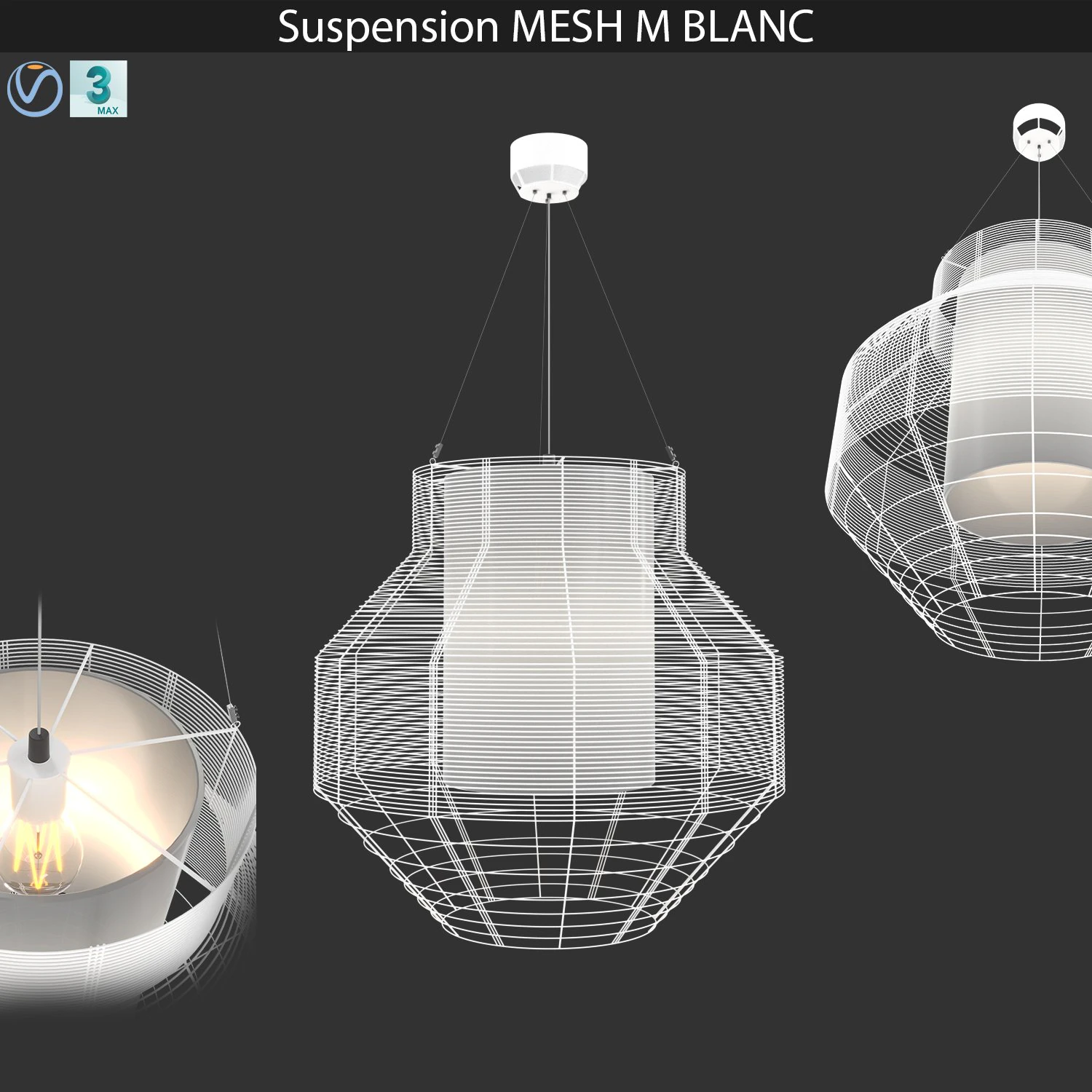 suspension mesh m blanc 3D Model .c4d .max .obj .3ds .fbx .stl .blend
