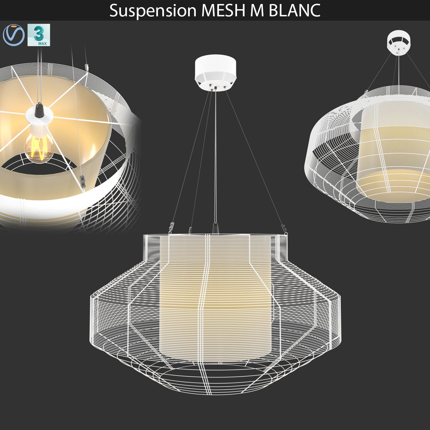 suspension mesh l blanc 3D Model .c4d .max .obj .3ds .fbx .stl .blend 