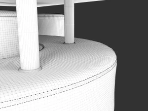 coffee table and 2 pouffes 3D Model