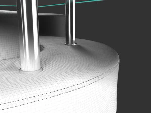 coffee table and 2 pouffes 3D Model