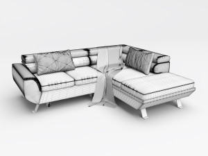corner sofa convertible chaise longue phoenix Modèle 3D