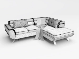 corner sofa convertible chaise longue phoenix 3D Model