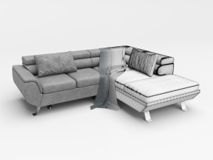 corner sofa convertible chaise longue phoenix Modèle 3D