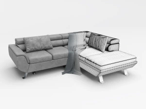 corner sofa convertible chaise longue phoenix 3D Model