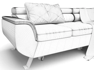 corner sofa convertible chaise longue phoenix 3D Model
