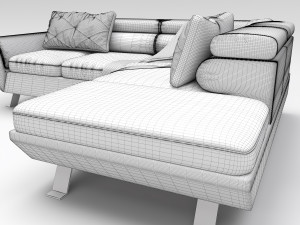 corner sofa convertible chaise longue phoenix Modèle 3D