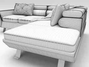 corner sofa convertible chaise longue phoenix 3D Model