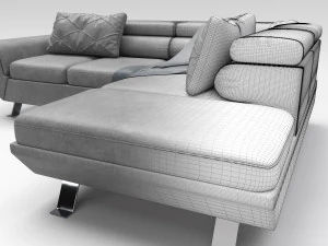 corner sofa convertible chaise longue phoenix 3D Model