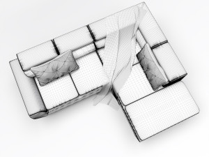 corner sofa convertible chaise longue phoenix Modèle 3D