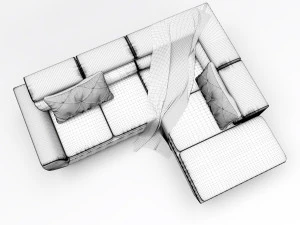 corner sofa convertible chaise longue phoenix 3D Model