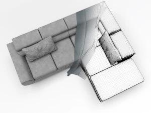 corner sofa convertible chaise longue phoenix 3D Model