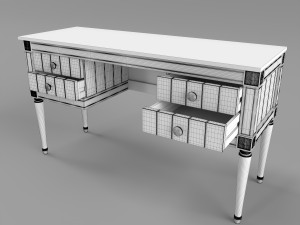 made bourbon desk grey 3D 모델