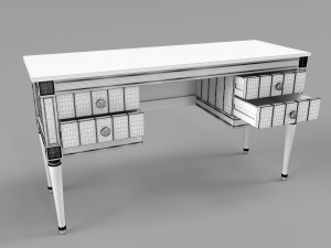 made bourbon desk grey 3D 모델