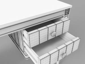 made bourbon desk grey 3D 모델