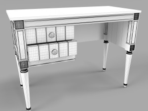 made bourbon vintage compact desk grey Modèle 3D