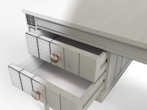 made bourbon vintage compact desk grey Modèle 3D