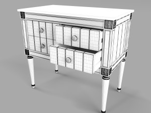 made bourbon vintage cabinet dark blue and brass 3Dモデル