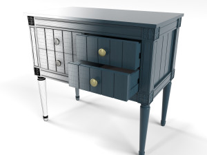 made bourbon vintage cabinet dark blue and brass 3Dモデル
