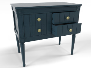 made bourbon vintage cabinet dark blue and brass 3Dモデル