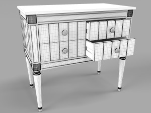 made bourbon vintage cabinet dark blue and brass 3Dモデル