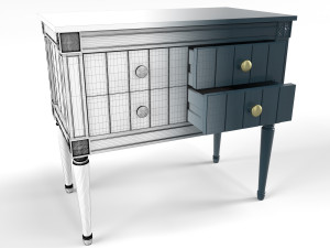 made bourbon vintage cabinet dark blue and brass 3Dモデル