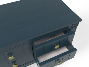 made bourbon vintage cabinet dark blue and brass 3Dモデル