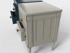 bourbon vintage bedside grey and dark blue 3D Model
