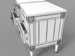 bourbon vintage bedside grey and dark blue 3D Model
