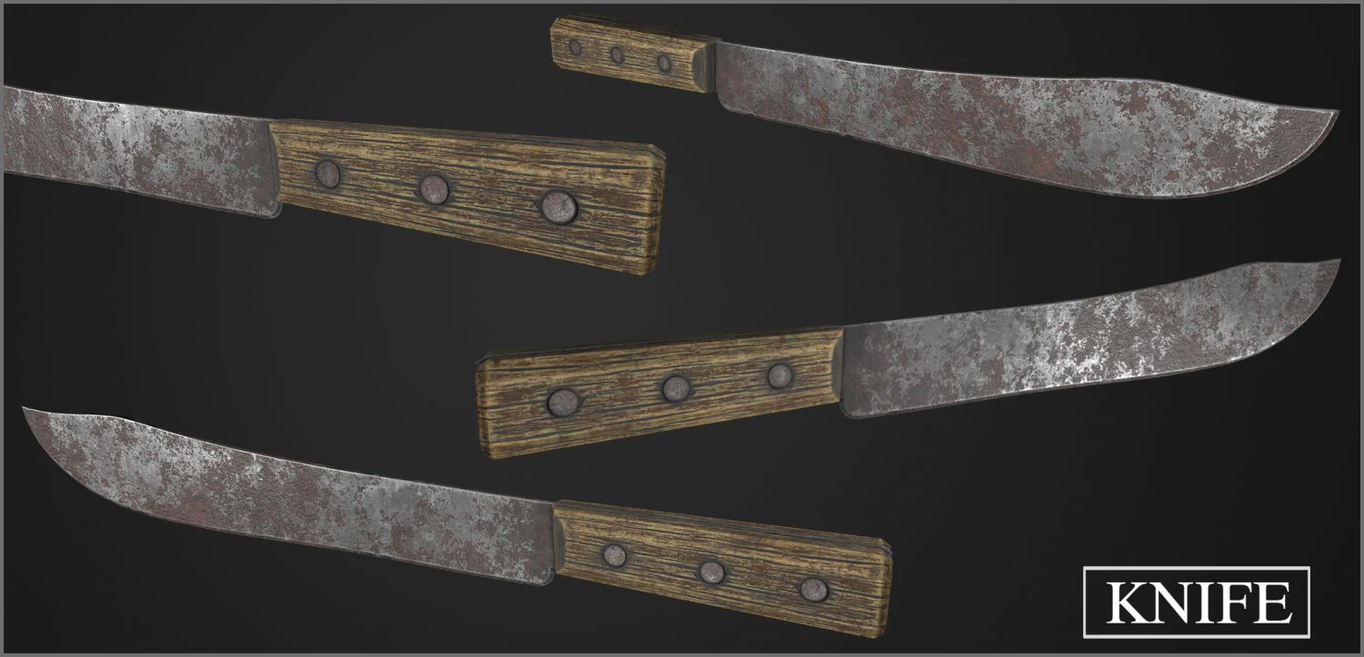 Coltello Modello 3D .c4d .max .obj .3ds .fbx .stl .blend 