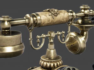 Antique Telephone Low-poly Modelo 3D