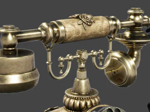 Antique Telephone Low-poly 3D Model