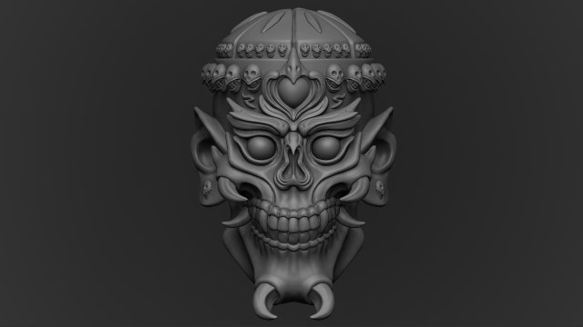 Tibetan Skull 3Dモデル .c4d .max .obj .3ds .fbx .stl .blend 
