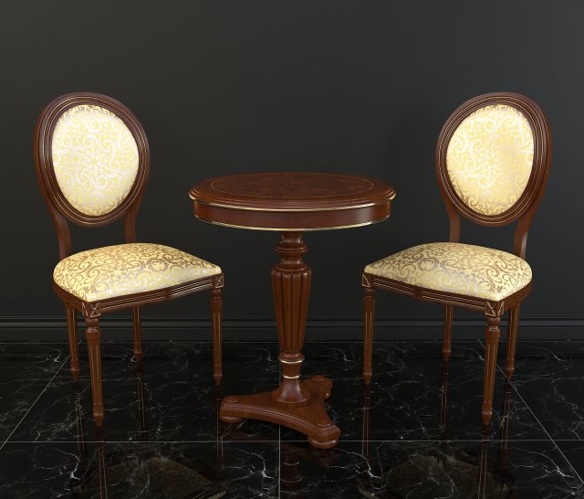 chair table classic 3D Модель .c4d .max .obj .3ds .fbx .stl .blend 