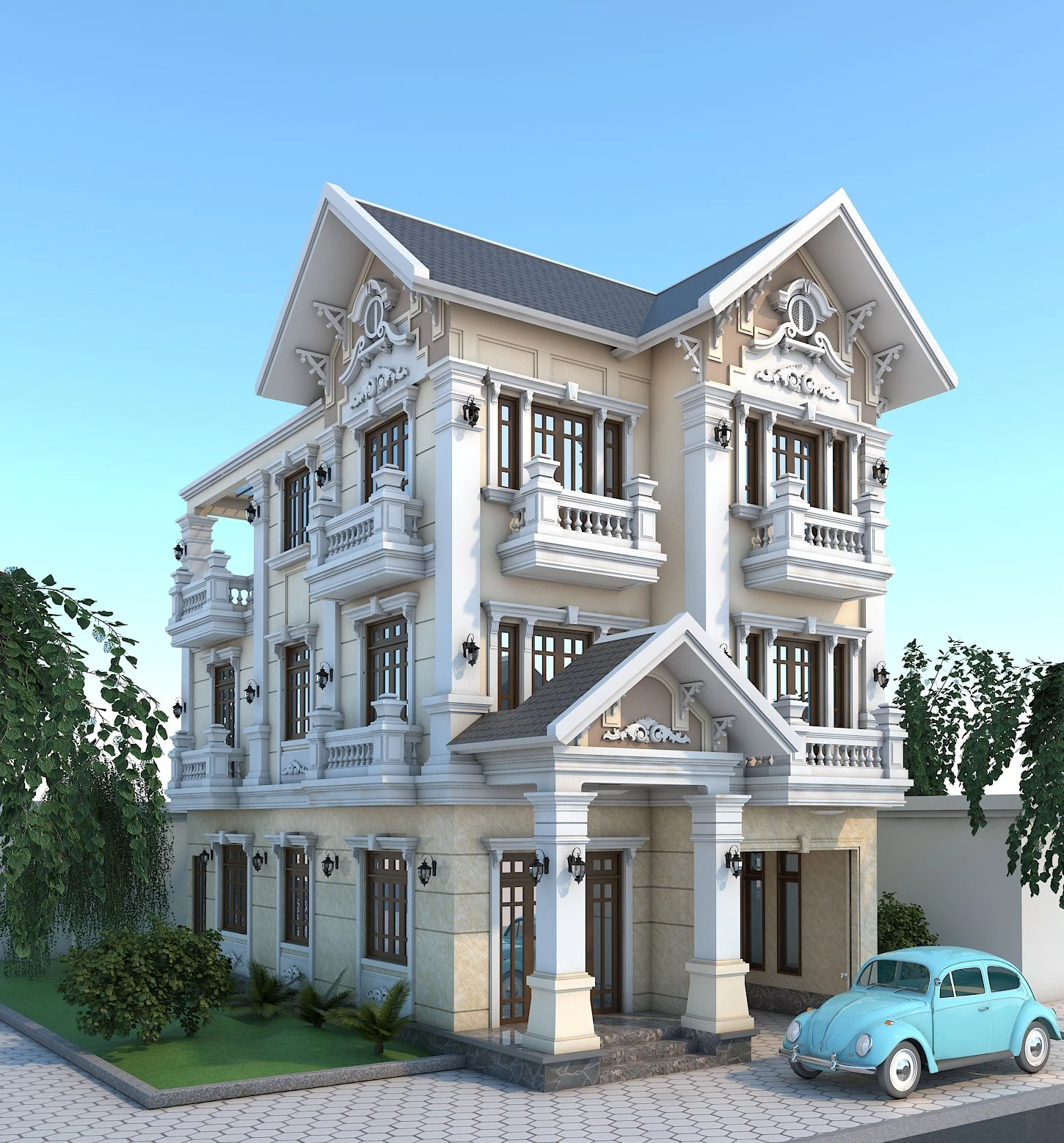 residential building 3D Model .c4d .max .obj .3ds .fbx .stl .blend 