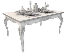 dinning classic table chair Modèle 3D