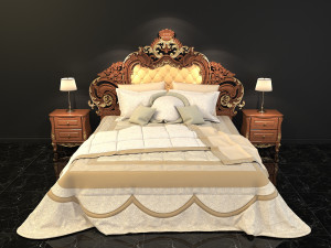 classic bed 3D 모델