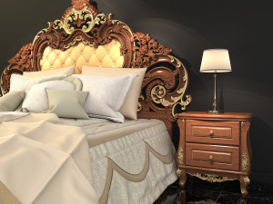 classic bed Model 3D