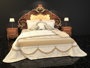 classic bed Model 3D
