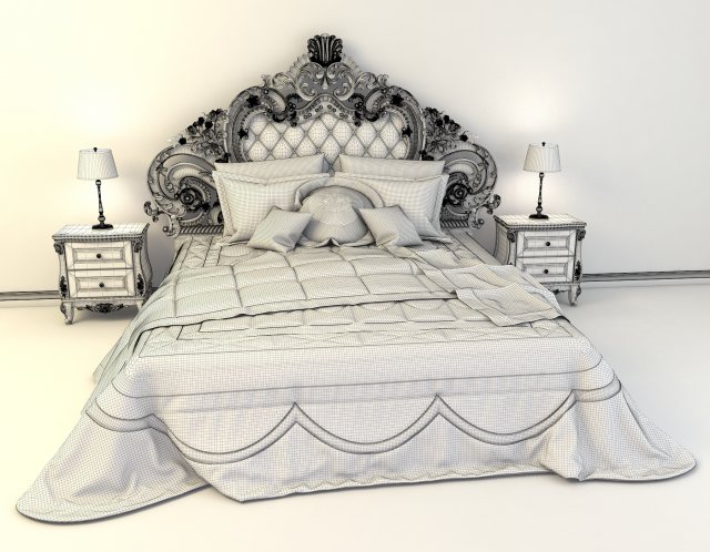 classic bed 3D Model in Bedroom 3DExport