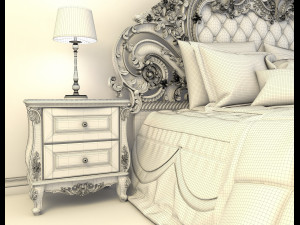 classic bed Model 3D